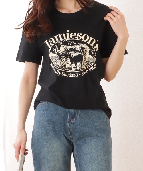 Lace Ladies(レースレディース)の「ビッグシルエット クルーネック 半袖 プリント プルオーバー(Tシャツ/カットソー・レディース・グレー/ブラック/ホワイト/ワインレッド・M/XL)」の5枚目の写真