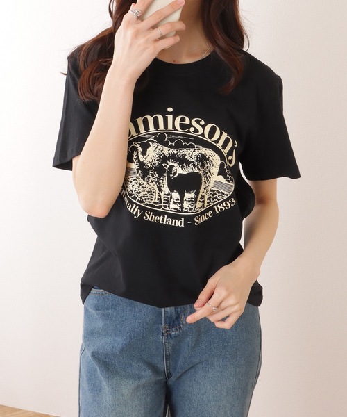 Lace Ladies(レースレディース)の「ビッグシルエット クルーネック 半袖 プリント プルオーバー(Tシャツ/カットソー・レディース・グレー/ブラック/ホワイト/ワインレッド・M/XL)」の7枚目の写真