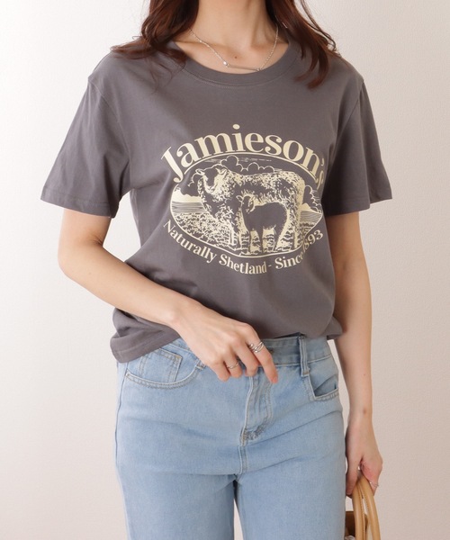 Lace Ladies(レースレディース)の「ビッグシルエット クルーネック 半袖 プリント プルオーバー(Tシャツ/カットソー・レディース・グレー/ブラック/ホワイト/ワインレッド・M/XL)」の15枚目の写真