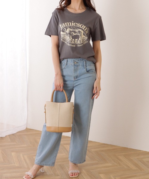 Lace Ladies(レースレディース)の「ビッグシルエット クルーネック 半袖 プリント プルオーバー(Tシャツ/カットソー・レディース・グレー/ブラック/ホワイト/ワインレッド・M/XL)」の17枚目の写真
