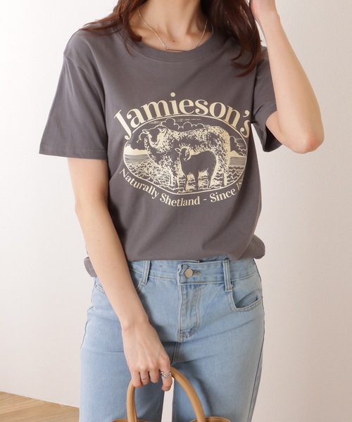Lace Ladies(レースレディース)の「ビッグシルエット クルーネック 半袖 プリント プルオーバー(Tシャツ/カットソー・レディース・グレー/ブラック/ホワイト/ワインレッド・M/XL)」の19枚目の写真