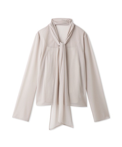 SNIDEL（スナイデル）の「トリコットシアーボウタイプルオーバー（Tシャツ/カットソー・レディース・ベージュ/ミント/アイボリー・FREE）」の2枚目の写真