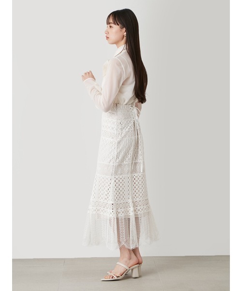 SNIDEL（スナイデル）の「トリコットシアーボウタイプルオーバー（Tシャツ/カットソー・レディース・ベージュ/ミント/アイボリー・FREE）」の12枚目の写真