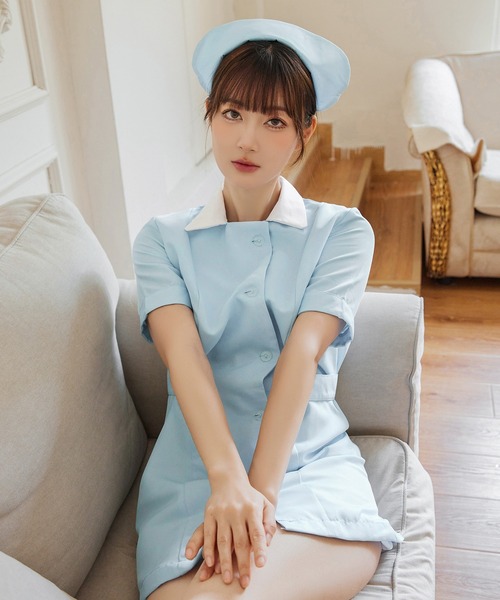 Brightlele（ブライトララ）の「「 ミニナース 」 ハロウィン コスプレ ナース 仮装 ナース服 制服 レディース 大人 女性 可愛い ...