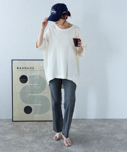 Fizz(フィズ)の「【Fizz/フィズ】 ワッフルドルマンプルオーバー(Tシャツ/カットソー・レディース・ブルー/ブラック/ホワイト・M)」の11枚目の写真