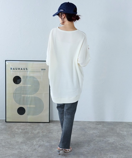 Fizz(フィズ)の「【Fizz/フィズ】 ワッフルドルマンプルオーバー(Tシャツ/カットソー・レディース・ブルー/ブラック/ホワイト・M)」の8枚目の写真
