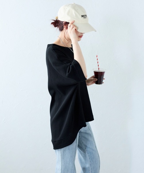 Fizz(フィズ)の「【Fizz/フィズ】 ワッフルドルマンプルオーバー(Tシャツ/カットソー・レディース・ブルー/ブラック/ホワイト・M)」の21枚目の写真