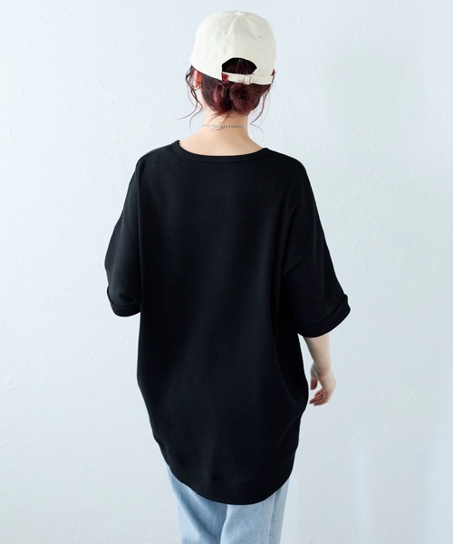 Fizz(フィズ)の「【Fizz/フィズ】 ワッフルドルマンプルオーバー(Tシャツ/カットソー・レディース・ブルー/ブラック/ホワイト・M)」の20枚目の写真