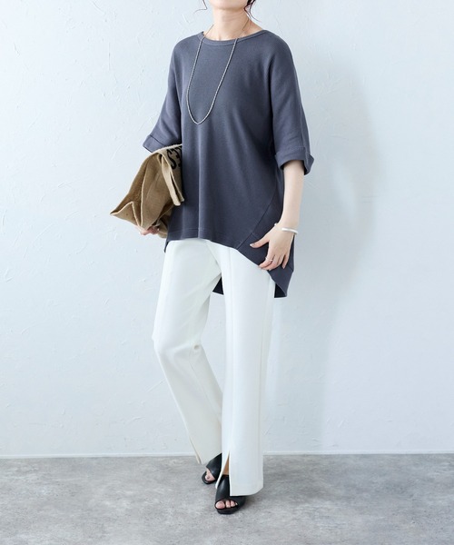 Fizz(フィズ)の「【Fizz/フィズ】 ワッフルドルマンプルオーバー(Tシャツ/カットソー・レディース・ブルー/ブラック/ホワイト・M)」の18枚目の写真