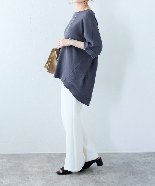 Fizz(フィズ)の「【Fizz/フィズ】 ワッフルドルマンプルオーバー(Tシャツ/カットソー・レディース・ブルー/ブラック/ホワイト・M)」の16枚目の写真
