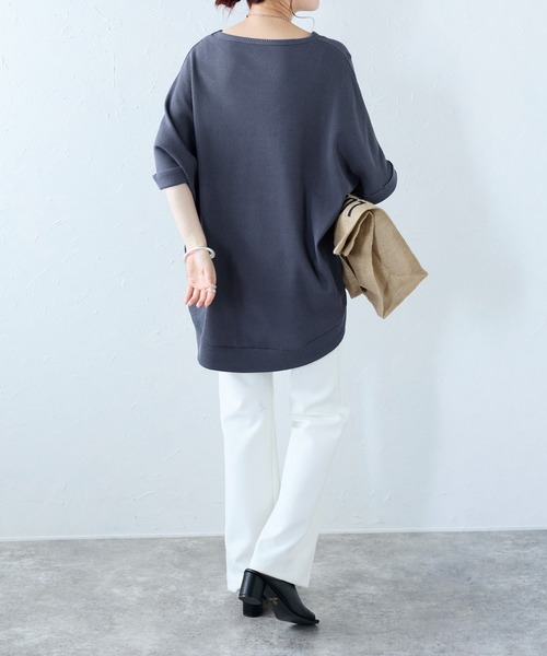 Fizz(フィズ)の「【Fizz/フィズ】 ワッフルドルマンプルオーバー(Tシャツ/カットソー・レディース・ブルー/ブラック/ホワイト・M)」の14枚目の写真