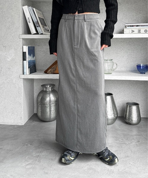 feepur(フェピュール)の「スラックスロングスカート(スカート・レディース・ブラック/グレー・SMALL/MEDIUM)」の2枚目の写真