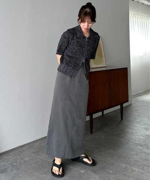 feepur(フェピュール)の「スラックスロングスカート(スカート・レディース・ブラック/グレー・SMALL/MEDIUM)」の15枚目の写真