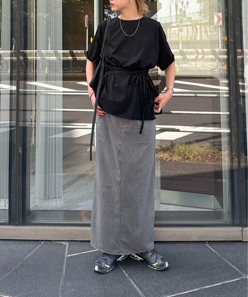 feepur(フェピュール)の「スラックスロングスカート(スカート・レディース・ブラック/グレー・SMALL/MEDIUM)」の3枚目の写真