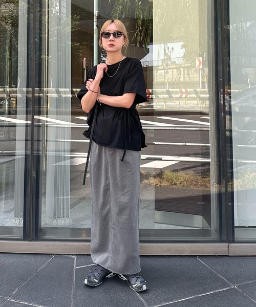 feepur(フェピュール)の「スラックスロングスカート(スカート・レディース・ブラック/グレー・SMALL/MEDIUM)」の7枚目の写真