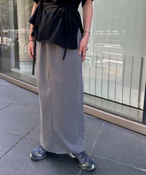 feepur(フェピュール)の「スラックスロングスカート(スカート・レディース・ブラック/グレー・SMALL/MEDIUM)」の9枚目の写真