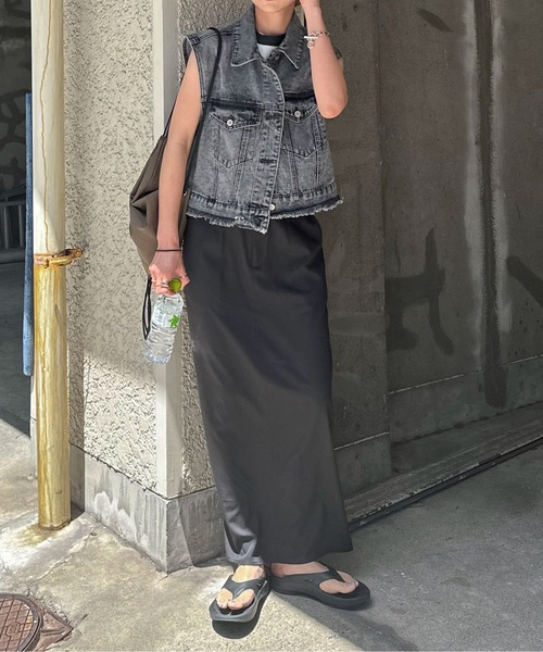 feepur(フェピュール)の「スラックスロングスカート(スカート・レディース・ブラック/グレー・SMALL/MEDIUM)」の21枚目の写真