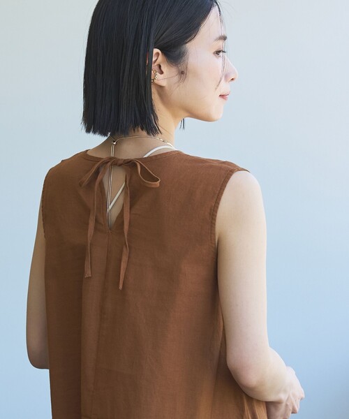 coen（コーエン）の「コットンリネンフレアワンピース（ワンピース・レディース・オレンジ系その他/ブラック/ネイビー・M/L）」の7枚目の写真