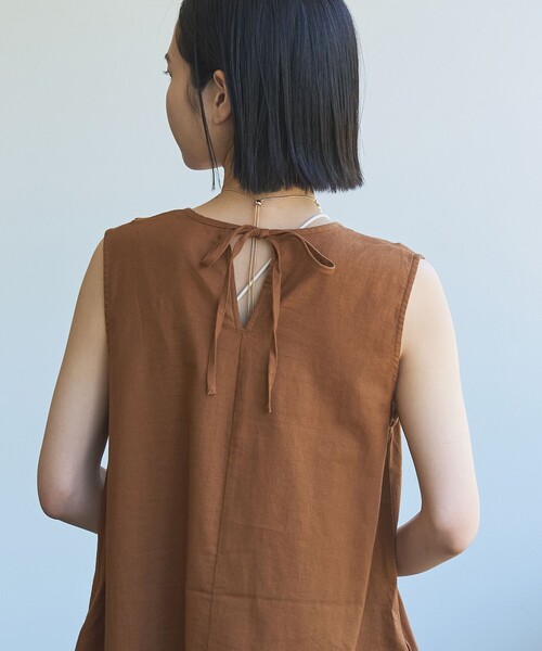 coen（コーエン）の「コットンリネンフレアワンピース（ワンピース・レディース・オレンジ系その他/ブラック/ネイビー・M/L）」の8枚目の写真