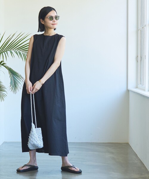 coen（コーエン）の「コットンリネンフレアワンピース（ワンピース・レディース・オレンジ系その他/ブラック/ネイビー・M/L）」の12枚目の写真