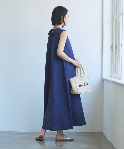 coen（コーエン）の「コットンリネンフレアワンピース（ワンピース・レディース・オレンジ系その他/ブラック/ネイビー・M/L）」の17枚目の写真