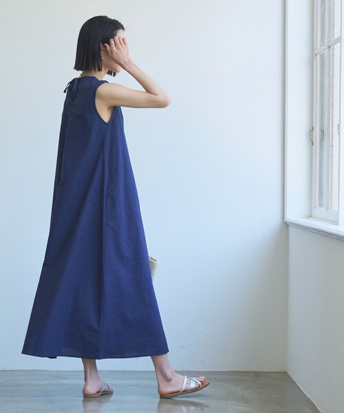 coen（コーエン）の「コットンリネンフレアワンピース（ワンピース・レディース・オレンジ系その他/ブラック/ネイビー・M/L）」の18枚目の写真
