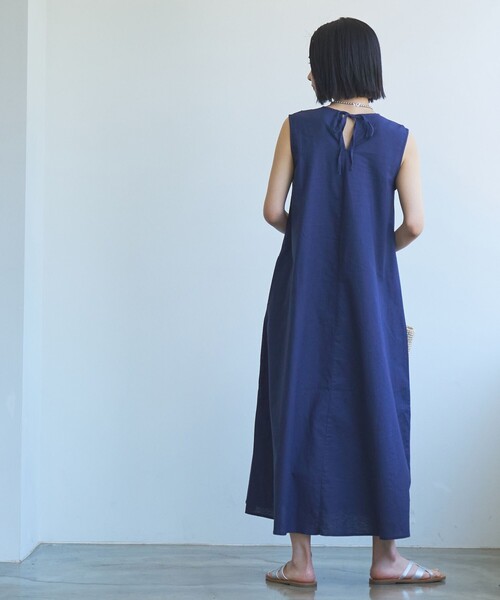 coen（コーエン）の「コットンリネンフレアワンピース（ワンピース・レディース・オレンジ系その他/ブラック/ネイビー・M/L）」の19枚目の写真