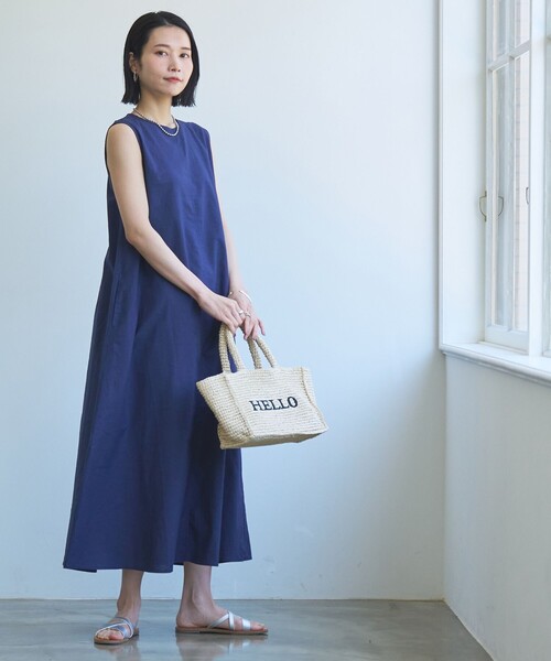 coen（コーエン）の「コットンリネンフレアワンピース（ワンピース・レディース・オレンジ系その他/ブラック/ネイビー・M/L）」の20枚目の写真