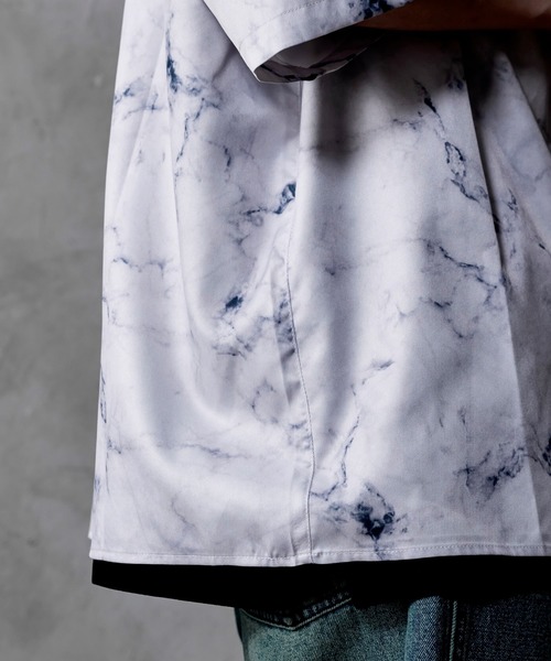 INTER FACTORY(インターファクトリー)の「しの - Marble Open Collar Shirt / マーブル柄オープンカラーシャツ made in INTER FACTORY(シャツ/ブラウス・メンズ・ブラック/ホワイト/チャコールグレー・SMALL/MEDIUM/LARGE)」の21枚目の写真