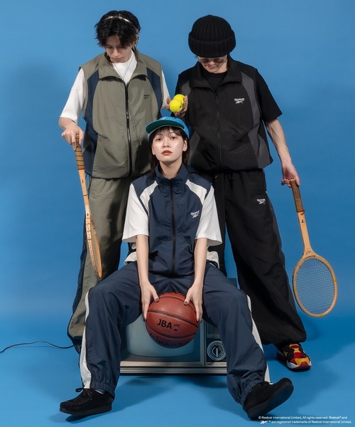 Perushu Reebok ズボンのみ Perushu パンツ Reebok／Perushu別注 配色切り替えナイロン