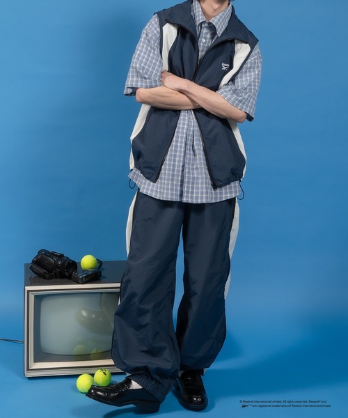 セール】Reebok／Perushu別注 配色切り替えナイロンリングジップ