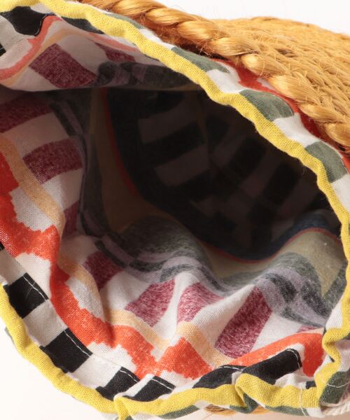 チャイハネ（チャイハネ）の「【チャイハネ】アフリル巾着かごバッグ（かごバッグ・レディース・ブラウン/イエロー・FREE）」の5枚目の写真