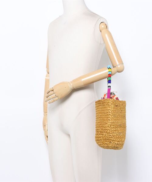 チャイハネ（チャイハネ）の「【チャイハネ】アフリル巾着かごバッグ（かごバッグ・レディース・ブラウン/イエロー・FREE）」の6枚目の写真