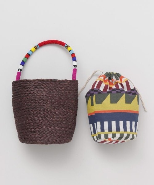 チャイハネ（チャイハネ）の「【チャイハネ】アフリル巾着かごバッグ（かごバッグ・レディース・ブラウン/イエロー・FREE）」の11枚目の写真