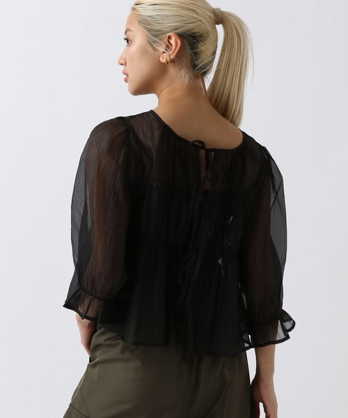 FOREVER 21（フォーエバー トゥエンティーワン）の「【2024SS】3WAYリボンブラウス（シャツ/ブラウス・レディース・オフホワイト/ブラック/イエロー/グリーン/ブルー・FREE）」の7枚目の写真