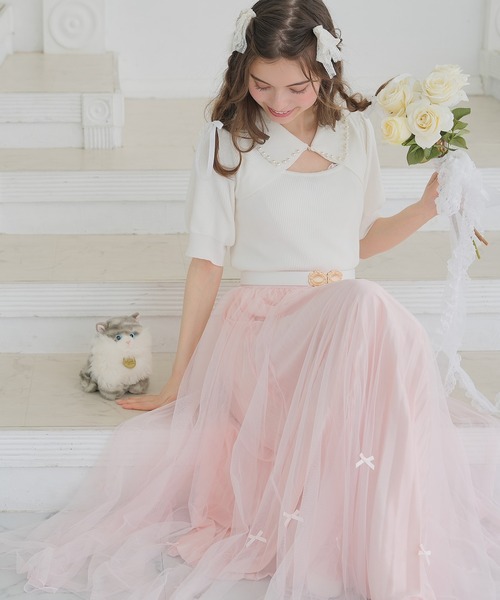 セール】チュールリボンロングスカート（スカート）｜DearMyLoveRose