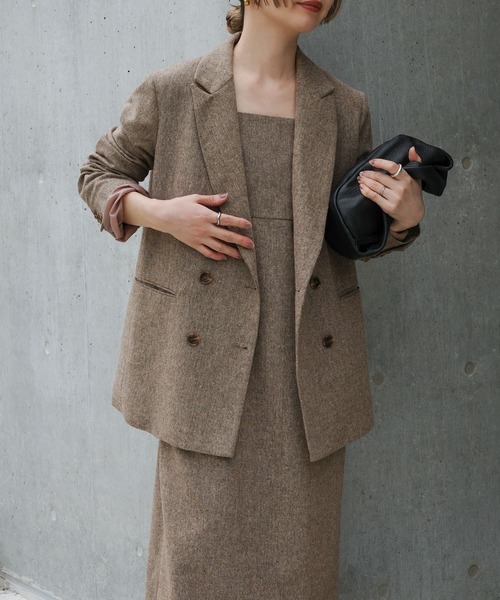 サイズ展開あり】ツイードダブルジャケット（テーラードジャケット