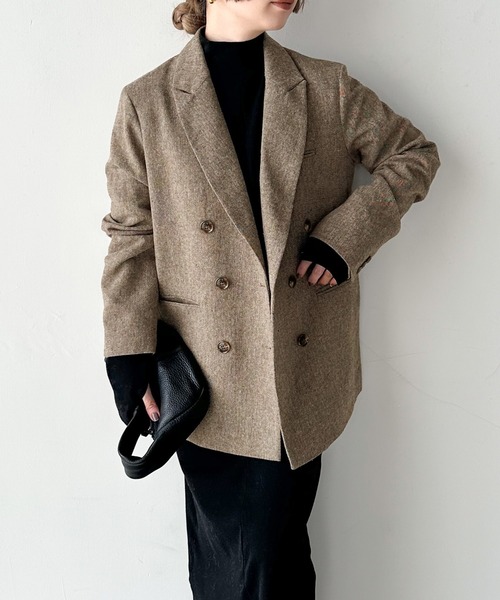セール】ツイードダブルジャケット【セットアップ対応】（テーラード