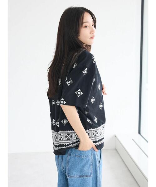 CRAFT STANDARD BOUTIQUE(クラフトスタンダードブティック)の「パネル刺繍開襟シャツ(シャツ/ブラウス・レディース・ブラック/オフホワイト・FREE)」の18枚目の写真