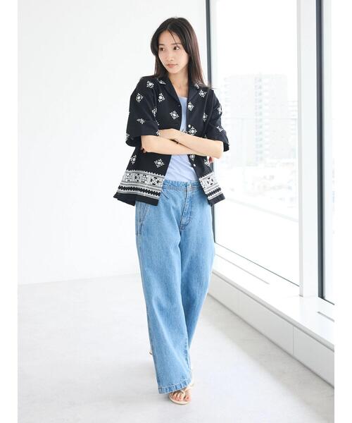 CRAFT STANDARD BOUTIQUE(クラフトスタンダードブティック)の「パネル刺繍開襟シャツ(シャツ/ブラウス・レディース・ブラック/オフホワイト・FREE)」の19枚目の写真