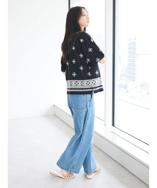 CRAFT STANDARD BOUTIQUE(クラフトスタンダードブティック)の「パネル刺繍開襟シャツ(シャツ/ブラウス・レディース・ブラック/オフホワイト・FREE)」の22枚目の写真