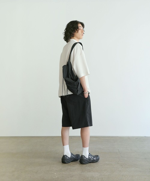 The unormwind（ザアンノームワインド）の「【3点セットアップ】刺繍オーバーサイズ鹿の子ポンチポロシャツ＆ナイロンショーツ＆ソックス（セットアップ・メンズ・ブラック/ホワイト/ネイビー/ホワイト系/ブラック系・S/M/L/XL）」の8枚目の写真