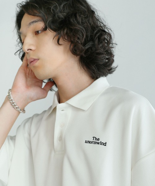 The unormwind（ザアンノームワインド）の「【3点セットアップ】刺繍オーバーサイズ鹿の子ポンチポロシャツ＆ナイロンショーツ＆ソックス（セットアップ・メンズ・ブラック/ホワイト/ネイビー/ホワイト系/ブラック系・S/M/L/XL）」の11枚目の写真