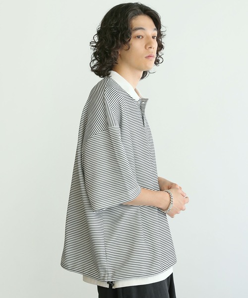 The unormwind（ザアンノームワインド）の「【3点セットアップ】刺繍オーバーサイズ鹿の子ポンチポロシャツ＆ナイロンショーツ＆ソックス（セットアップ・メンズ・ブラック/ホワイト/ネイビー/ホワイト系/ブラック系・S/M/L/XL）」の16枚目の写真