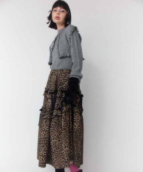 Candy Stripper（キャンディストリッパー）の「TINY RIBBON TIERED スカート（スカート・レディース・ベージュ/レッド/ブラック・2）」の22枚目の写真