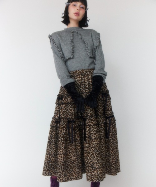 Candy Stripper（キャンディストリッパー）の「TINY RIBBON TIERED スカート（スカート・レディース・ベージュ/レッド/ブラック・2）」の21枚目の写真