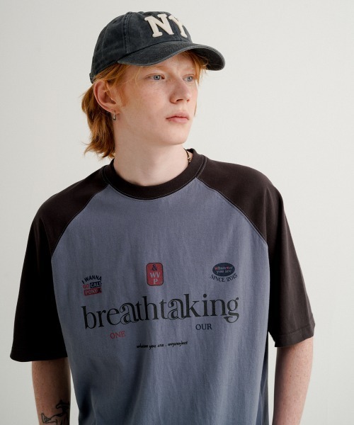 WV PROJECT(ダブリューブイプロジェクト)の「【WV PROJECT】Bright raglan 12sleeve t-shirts / MJST7726(Tシャツ/カットソー・メンズ・ライトグレー/ブラック/ブルー系/イエロー系/ピンク系・LL/M/L)」の3枚目の写真