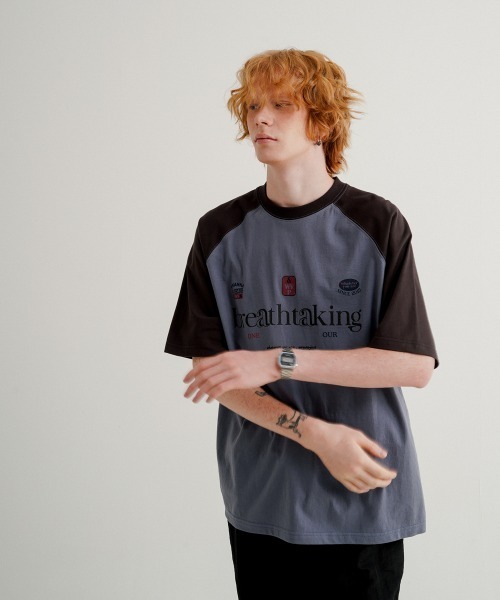 WV PROJECT(ダブリューブイプロジェクト)の「【WV PROJECT】Bright raglan 12sleeve t-shirts / MJST7726(Tシャツ/カットソー・メンズ・ライトグレー/ブラック/ブルー系/イエロー系/ピンク系・LL/M/L)」の11枚目の写真