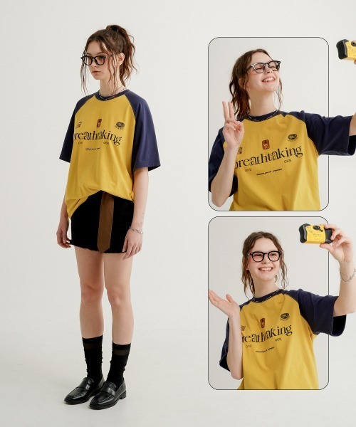 WV PROJECT(ダブリューブイプロジェクト)の「【WV PROJECT】Bright raglan 12sleeve t-shirts / MJST7726(Tシャツ/カットソー・メンズ・ライトグレー/ブラック/ブルー系/イエロー系/ピンク系・LL/M/L)」の15枚目の写真