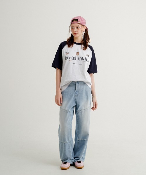 WV PROJECT(ダブリューブイプロジェクト)の「【WV PROJECT】Bright raglan 12sleeve t-shirts / MJST7726(Tシャツ/カットソー・メンズ・ライトグレー/ブラック/ブルー系/イエロー系/ピンク系・LL/M/L)」の9枚目の写真